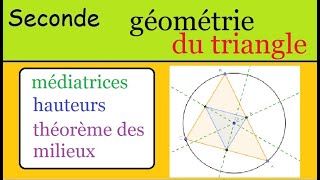 seconde géométrie du triangle avec geogebra  hauteurs médiatrices [upl. by Clippard]