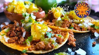 Tacos de Carne Molida Al Pastor con Salsa de Piña Asada [upl. by Yrral883]