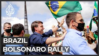 Bolsonaro attends rally as Brazil political scandal heats up [upl. by Nehttam]