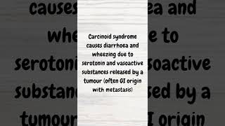 Carcinoid Syndrome  MRCP revision  shorts carcinoid tumour serotonin wheeze diarrhoea [upl. by Ennairoc]