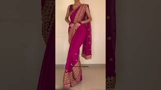 Heavy Border Saree Draping Perfectly  Perfect Pleats shorts saree GroomingwithUtkarsha [upl. by Ilyak]