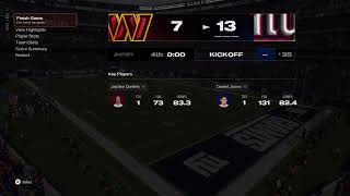 Commanders vs Giants Week 9 Sim  Madden 25 [upl. by Amiaj]