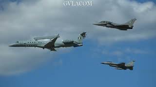 Hellenic Air Force Embraer EMB145 Erieye F16 and Rafale at Athens Flying Week 2024 [upl. by Aldis191]