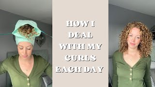 How I deal with my curly hair every day curly refresh [upl. by Worthington]