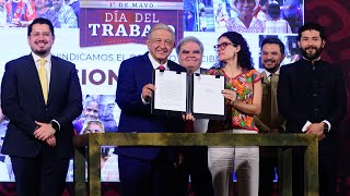 Firma del Decreto de creación del Fondo de Pensiones para el Bienestar Conferencia presidente AMLO [upl. by Ikkaj808]