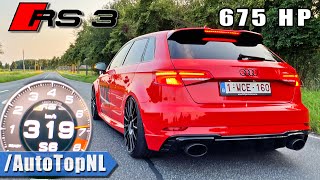 675HP Audi RS3 BIG TURBO DVX  0319 LAUNCH CONTROL amp SOUND by AutoTopNL [upl. by Loats883]