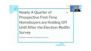 US Home Sellers Suffer During the PreElection Weeks RedFin Survey  Oct 18 2024 [upl. by Gamali433]