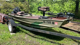 Jon boat gets foot pedal trolling motor and casting deck upgrade [upl. by Catt]