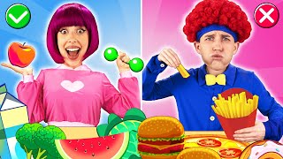 Healthy Food 🍅🥦 vs Junk Food Song 🌭🍔  Nursery Rhymes  Dominoki Kids Songs [upl. by Hsirap207]