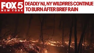 Deadly NJ NY wildfires continue to burn after brief rain [upl. by Coppock851]