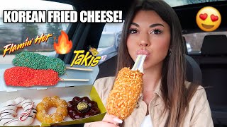 KOREAN FRIED CHEESE MUKBANG  Mochinut [upl. by Hesky]