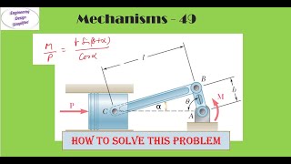 Slider crank mechanism  Static force analysis [upl. by Fineberg]