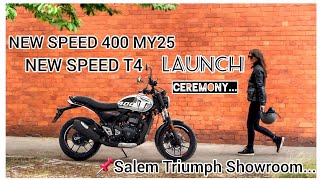 Triumph NEW SPEED T4  NEW SPEED 400 MY25  Bike launch salem triumph showroom [upl. by Kloman]