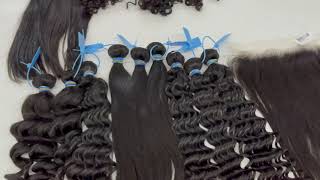 KBL hair review Blue tag hair vendor XR hairBrazilian hair Texures in warehouse factory [upl. by Roede]