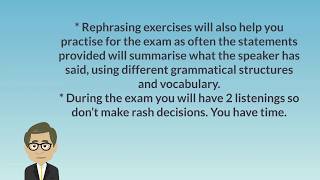 FCE Exam Tip 33  First Certificate Preparation  Listening Part 3 [upl. by Assetnoc]