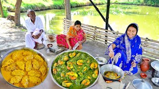 বাঁধাকপির মুইঠ্যা আর গলদা চিংড়ি দিয়ে পালং চিংড়ি রান্না করলাম সাথে দুপুরে খাওয়া দাওয়া [upl. by Walrath]