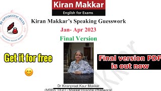 IELTS Speaking January to April 2023 Final version pdf  Makkar IELTS speaking final version PDF [upl. by Englis]