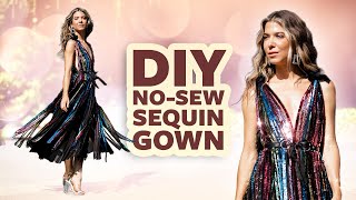 EASY Deep VNeck Gown NOSEW  DIY with Orly Shani [upl. by Berty]