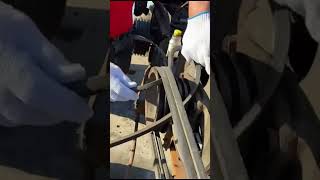 Diesel engine inner pulley belt installation process [upl. by Liakim]