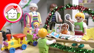 Playmobil Familie Hauser  Weihnachtsmarkt im Wohnzimmer  Adventsgeschichten mit Anna und Lena [upl. by Trembly]