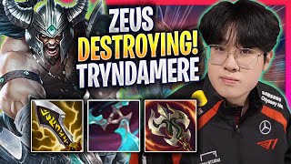 ZEUS DESTROYING WITH TRYNDAMERE  T1 Zeus Plays Tryndamere TOP vs Sett  Season 2024 [upl. by Aerdnek915]