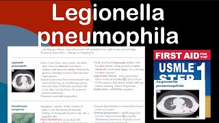 Legionella pneumophila Legionnaires disease Pontiac fever in HindiUrdu by first aid for step 1 [upl. by Hewes]