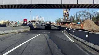 Old Goethals Bridge westbound Early 2017 Construction Update [upl. by Sdlonyer]