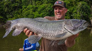 Fishing Lost Rivers for PREHISTORIC WOLF FISH Catch Clean Cook Rewa Eco Lodge Guyana [upl. by Nauqyt70]