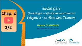 Cours de Cosmologie et Géodynamique Interne G211 Partie1Chapitre 22 [upl. by Lecirg176]