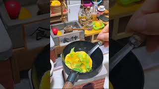 Mini Omelet cooking miniaturecooking miniaturefoodkitchen cooking shorts viralvideo [upl. by Dorion573]