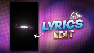 Trending Glowing Text Lyrics Reels Editing  Capcut Tutorial ✨ [upl. by Lertnek]