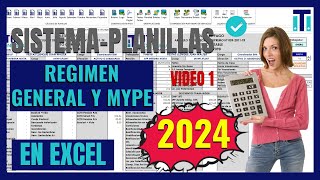 🅿️Sistema de planillas REGIMEN GENERAL y MYPE en EXCEL 2024  LLENADO DE BASE DE DATOS VIDEO 1 [upl. by Josias]