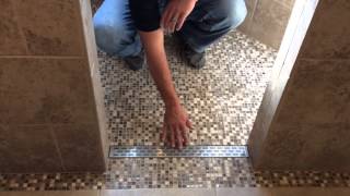 Linear drain in tile shower [upl. by Notsle]