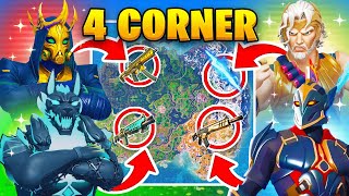 The MYTHIC 4 CORNER GOD Challenge in Fortnite [upl. by Jamal]