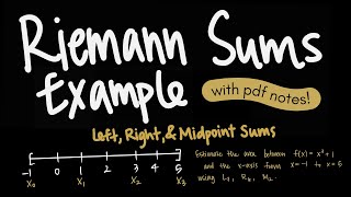 Riemann Sums Example Finding Left Right and Midpoint Riemann Sums [upl. by Honor]