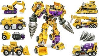 Transformers JINBAO G2 Yellow Devastator  Upgrade kit Combine Construction Vehicles Robot Toys [upl. by Anastasio]