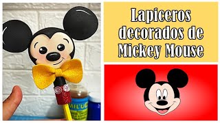 Lápices decorados de Mickey Mouse utilizando tapas de botellas [upl. by Fidela]