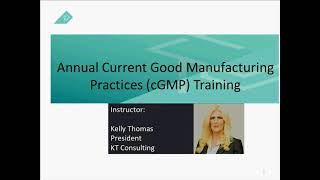 Annual Current Good Manufacturing Practices cGMP Training [upl. by Rogovy]