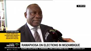 Mozambique Elections  Ramaphosa wishes Mozambique a successful election [upl. by Janean]