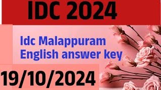 ldc Malappuram 2024 English answer keyldc2024 ldcpreviousquestions [upl. by Glynias878]