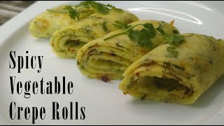 Vegetable Crepe  5 minutes easy breakfast recipe  savory crepe recipe [upl. by Lock]