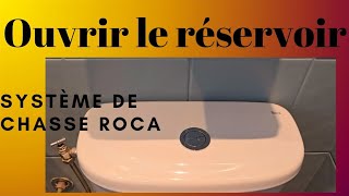 Démonter réparer réservoir chasse deau WC bouton poussoir nouveau Roca Zoom Sedépanner [upl. by Edmead]