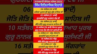 Nanakshahi Calendar September 2024 l Sikh Historical Days l Gurpurab September 2024 l [upl. by Ennis]