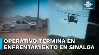 Helicóptero artillado se enfrenta a balazos contra camioneta en Sinaloa [upl. by Ola]