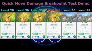 Worth powering up your pokemon past lvl 30 Quick moves damage breakpoint test demo [upl. by Yong]