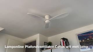 Lamponline Plafondventilator Cetus wit met lamp [upl. by Onaicnop810]