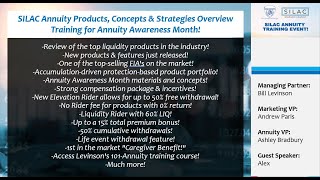 SILAC Annuity Products Concepts amp Strategies Overview Training for Annuity Awareness Month [upl. by Sair]