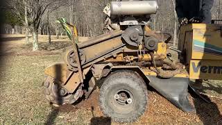 Upgraded 35 HP Vermeer SC252 Stump Removal Job  Start to Finish  8 Locust Stumps  2x speed [upl. by Leoy344]