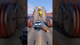 Reverse Cars vs Chain Bollards Crashbeamngdrive shortvideo shorts [upl. by Niroht618]