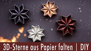 Weihnachtliche 3DSterne aus Papier falten  DIYAnleitung zum mitfalten  Weihnachtsdeko basteln [upl. by Llechtim]